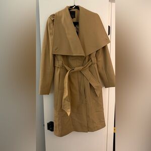 Ted Baker Tan Women's Coat with Bird Print Lining size 3